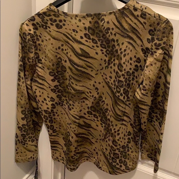 Gold leopard print top - Picture 4 of 6
